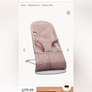 Babbybjorn Bouncer Bliss Mesh Pink